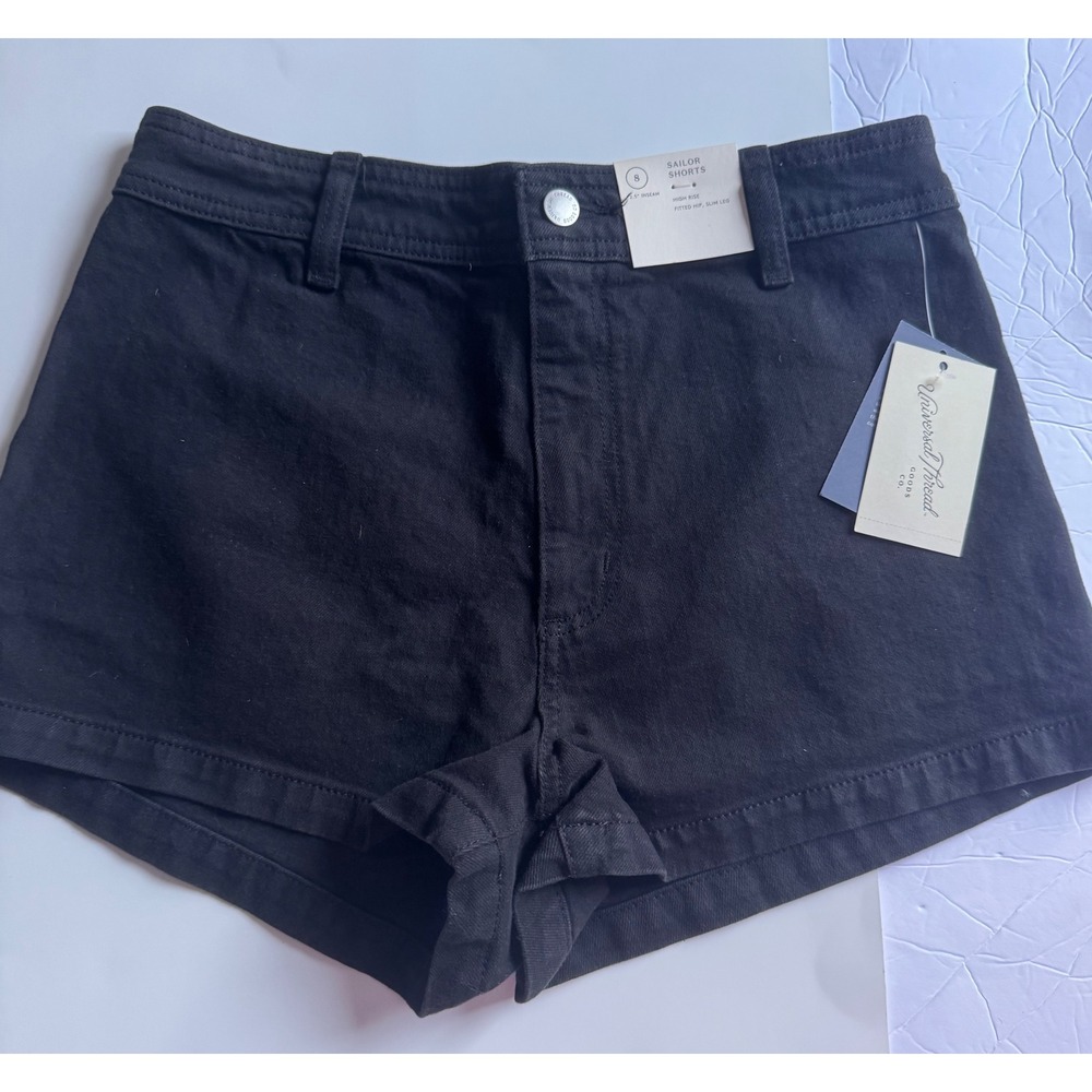 Universal Thread Sailor Shorts Black High Rise Comfort Stretch Denim Size 8